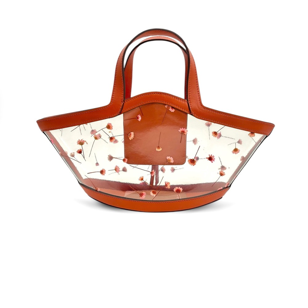 Cult Gaia Mini Yara Tote Bag‎ | Leather Trim, Transparent w/ Pressed Flowers - Picture 11 of 11